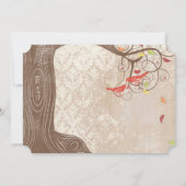 紅葉ツリーオンヴィンテージダマスクウェディング招待状 招待状 (裏面)