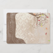 紅葉ツリーオンヴィンテージダマスクウェディング招待状 招待状 (裏面)