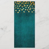 紅葉ティール(緑がかった色)ブルーと金ゴールド結婚ズ メニュー (裏面)