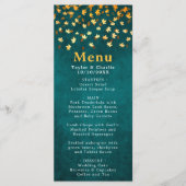 紅葉ティール(緑がかった色)ブルーと金ゴールド結婚ズ メニュー (正面)