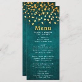 紅葉ティール（緑がかった色）ブルーと金ゴールド結婚ズ メニュー