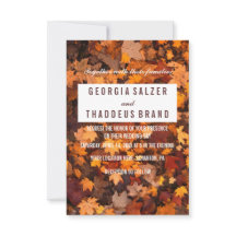 紅葉テクスチャ結婚式招待状