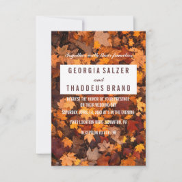 紅葉テクスチャ結婚式招待状 招待状