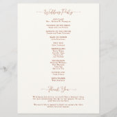 紅葉テラコッタエレガントな結婚式 プログラム (裏面)