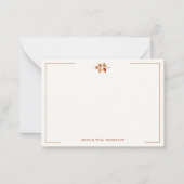 紅葉テラコッタエレガントウェディングカップル ノートカード (正面)