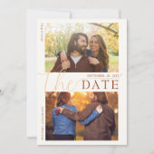 紅葉テラコッタモダン秋の結婚式写真 セーブザデート (正面)