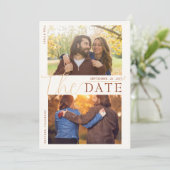 紅葉テラコッタモダン秋の結婚式写真 セーブザデート (スタンド正面)