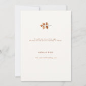 紅葉テラコッタモダン秋の結婚式写真 セーブザデート (裏面)