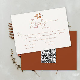紅葉テラコッタ秋の結婚式QR RSVP