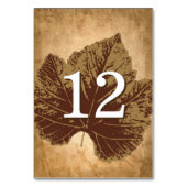 紅葉テーブルカード |素朴秋の結婚式 テーブルナンバー (裏面)