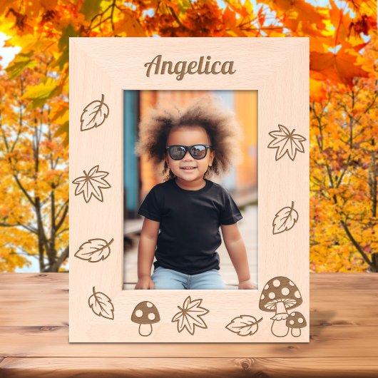 紅葉トーストイレキノコ名前をカスタムする5x7 レーザー彫刻フレーム