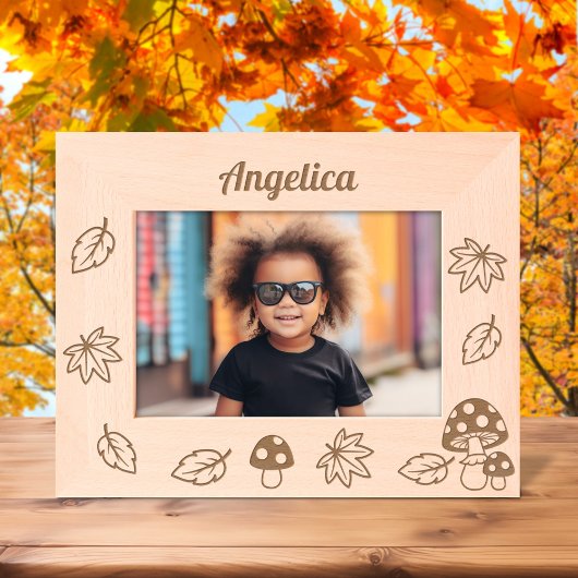 紅葉トーストイレマッシュルーム名前をカスタムする7x5 レーザー彫刻フレーム