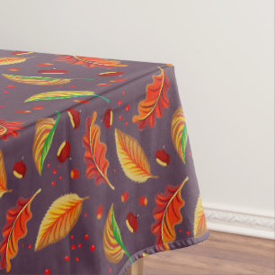 紅葉ナッツ栗パターンエレガント秋 テーブルクロス