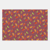 紅葉ナッツ栗パターンエレガント秋 ラッピングペーパーシート (正面3)