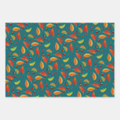 紅葉ナッツ栗パターンエレガント秋 ラッピングペーパーシート (正面2)