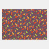 紅葉ナッツ栗パターンエレガント秋 ラッピングペーパーシート (正面)