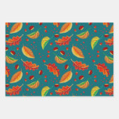 紅葉ナッツ栗パターンエレガント秋 ラッピングペーパーシート (正面2)