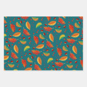 紅葉ナッツ栗パターンエレガント秋 ラッピングペーパーシート (正面2)