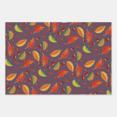 紅葉ナッツ栗パターンエレガント秋 ラッピングペーパーシート (正面)