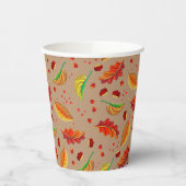 紅葉ナッツ栗パターンエレガント秋 紙コップ (左)