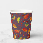 紅葉ナッツ栗パターンエレガント秋 紙コップ (左)