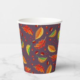 紅葉ナッツ栗パターンエレガント秋 紙コップ