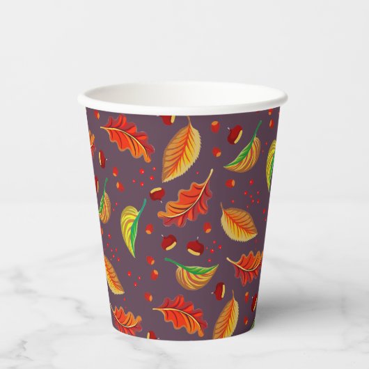 紅葉ナッツ栗パターンエレガント秋 紙コップ (正面)