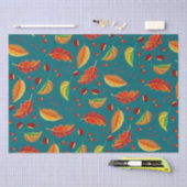 紅葉ナッツ栗パターンエレガント秋 薄葉紙 (クラフト)