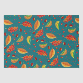 紅葉ナッツ栗パターンエレガント秋 薄葉紙