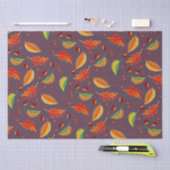 紅葉ナッツ栗パターンエレガント秋 薄葉紙 (クラフト)