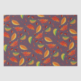 紅葉ナッツ栗パターンエレガント秋 薄葉紙