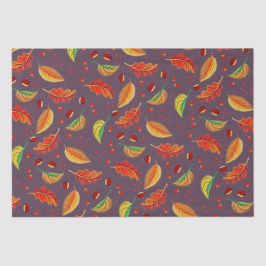 紅葉ナッツ栗パターンエレガント秋 薄葉紙 (正面)