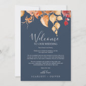 紅葉ネイビ結婚ーのウェルカムレターの日程 (正面)