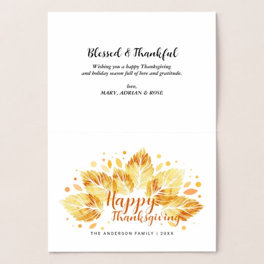 紅葉ハッピーサンクスギビング 箔カード (内部)