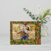 紅葉ハッピー感謝祭2枚 箔シーズンポストカード (立ち正面)