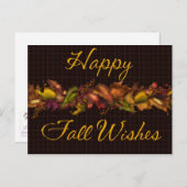 紅葉ハッピー秋ウィッシュハガキ ポストカード (正面/裏面)