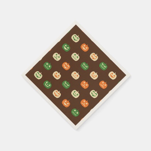 紅葉ハロウィンカボチャ模様 スタンダードカクテルナプキン (角)