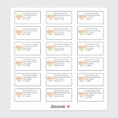 紅葉ハートの個人名と住所 シール (シート)