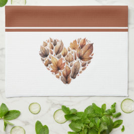 紅葉ハート型 キッチンタオル