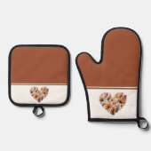 紅葉ハート型 鍋つかみ&鍋敷きセット (正面)