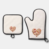 紅葉ハート型 鍋つかみ&鍋敷きセット (正面)