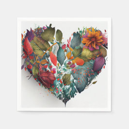 紅葉ハート紙ナプキンス スタンダードカクテルナプキン