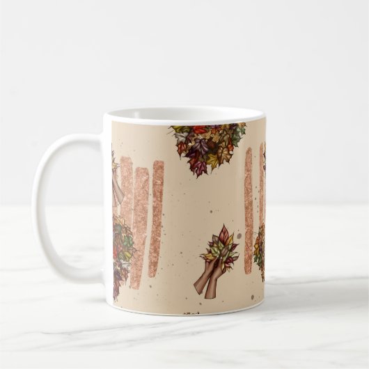 紅葉ハート コーヒーマグカップ (左)