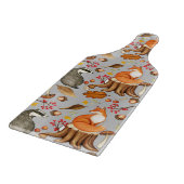 紅葉バッジとキツネパターン カッティングボード (角)