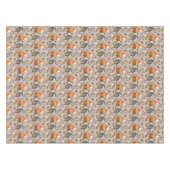 紅葉バッジとキツネパターン テーブルクロス (正面(横))