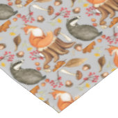 紅葉バッジとキツネパターン テーブルクロス (アングル)