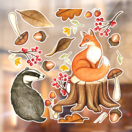 紅葉バドガー&キツネ ウィンドウサイン