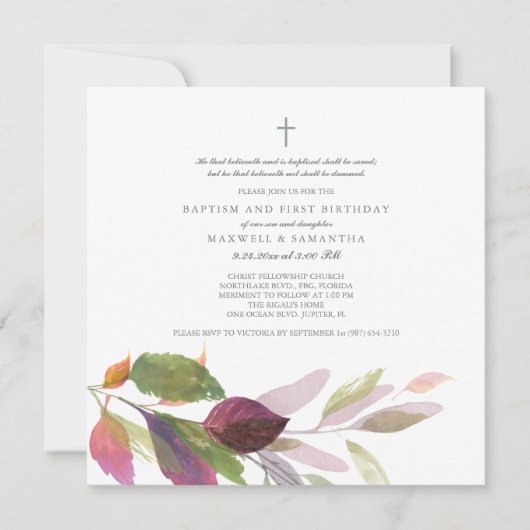 紅葉バプテスマ 招待状 (正面)