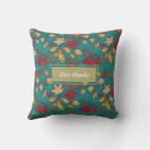 紅葉パターンターコイズ秋 クッション (裏面)