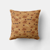 紅葉パターン燃えたオレンジ クッション (裏面)